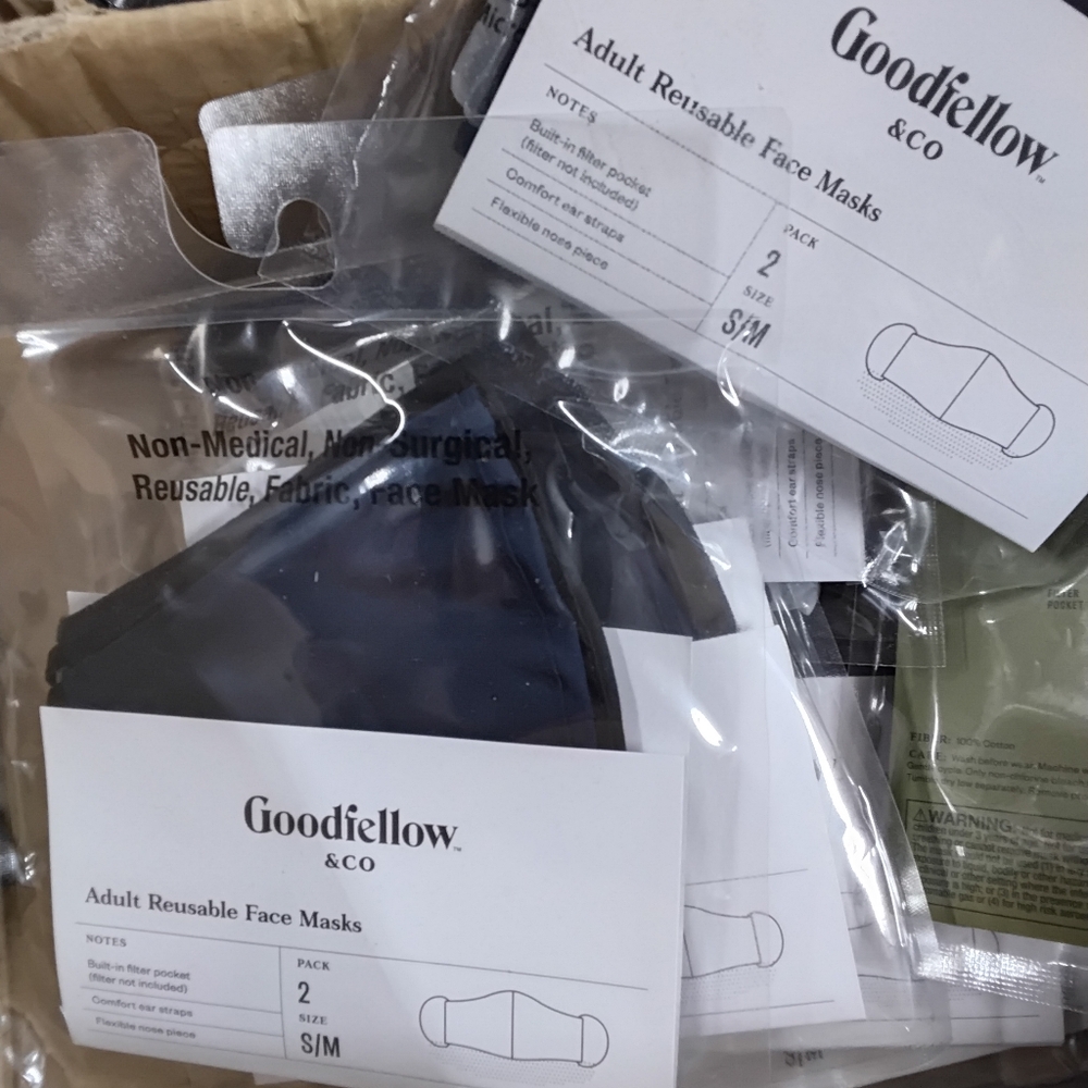 LOT OF 48PCS GOODFELLOW & CO ADULT REUSEABLE FACE MASKS ( S/M ) BLACK